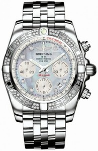 Breitling Automatic COSC Mother Of Pearl Chronograph Dial Polished Stainless Steel Band Watch #AB0140AA/G712-SS (Men Watch)