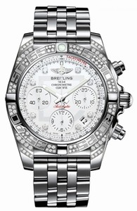 Breitling Mechanical hand wind Dial color white-diamond Watch # AB0140AF/A744-378A (Men Watch)