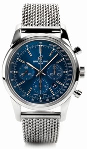 Breitling Automatic Blue Chronograph Dial Polished Stainless Steel Band Watch #AB015112/C860-SS (Men Watch)