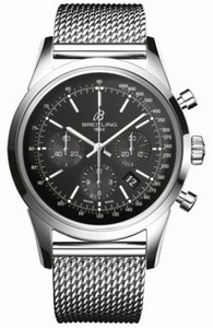 Breitling Automatic Black Chronograph With Index Hour Markers And Date Between 4 And 5 Dial Stainless Steel Band Watch #AB015212/BA99-SS (Men Watch)
