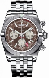 Breitling Automatic COSC Brown Chronograph Dial Polished Stainless Steel Band Watch #AB042011/Q589-SS (Men Watch)