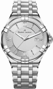 Maurice Lacroix Silver Dial Stainless Steel Watch #AI1008-SS002-130-1 (Men Watch)