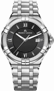 Maurice Lacroix Black Dial Stainless Steel Watch #AI1008-SS002-330-1 (Men Watch)
