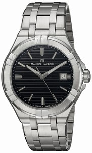 Maurice Lacroix Black Dial Stainless Steel Band Watch #AI1008-SS002-331-1 (Men Watch)