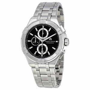 Maurice Lacroix Black Quartz Watch # AI1018-SS002-330 (Men Watch)