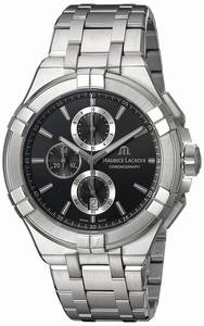 Maurice Lacroix Black Dial Stainless Steel Band Watch #AI1018-SS002-330-1 (Men Watch)