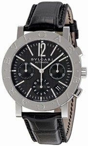 Bvlgari Automatic Dial Color Black Guilloche Watch #BB38BSLDCH.N (Men Watch)