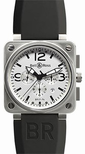 Bell & Ross Swiss automatic Dial color White Watch # BR0194-WT-ST (Men Watch)