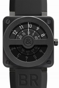 Bell & Ross Automatic Black Dial Rubber Black Band Watch #BR01-92-Compass (Men Watch)