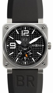 Bell & Ross Automatic Dial color Carbon Fiber Watch # BR0351-GMT (Men Watch)