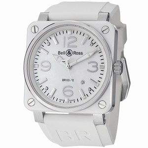 Bell & Ross Swiss automatic Dial color Mother of pearl Watch # BR0392-WH-C (Men Watch)