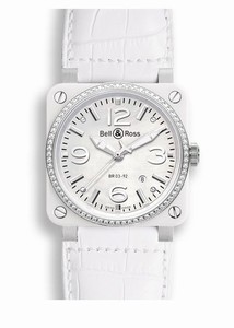 Bell & Ross Mother of Pearl Automatic Self Winding Watch # BR0392-WH-C-D/SCA (Men Watch)