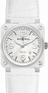 Bell & Ross Swiss automatic Dial color white-mother-of-pearl Watch # BR0392-WH-C/SCA (Men Watch)