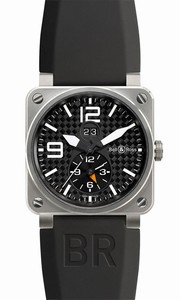 Bell & Ross Automatic Black Dial Rubber Black Band Watch #BR03-51-Gmt (Men Watch)