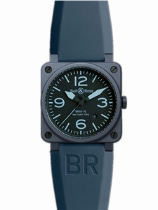 Bell & Ross Automatic Ceramic Watch # BR03-92-BLUE-CERAMIC (Men Watch)