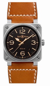 Bell & Ross Automatic Brown Dial Date Leather Watch# BR03-92-Golden-Heritage (Men Watch)