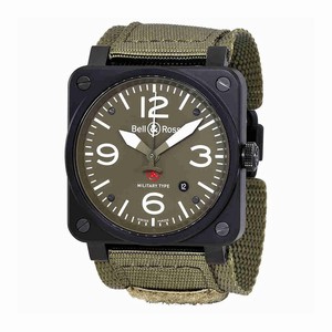 Bell & Ross Automatic Dial color Khaki Watch # BR03-92-S (Men Watch)
