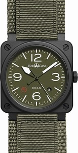 Bell & Ross Swiss automatic Dial color military-green Watch # BR-03-92-MILITARY-TYPE (Men Watch)