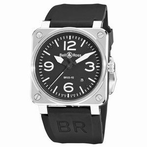Bell & Ross Swiss-Automatic Dial color Black Watch # BR-03-92-STEEL (Men Watch)