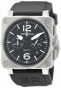 Bell & Ross Swiss automatic Dial color Black Watch # BR-03-94-STEEL (Men Watch)