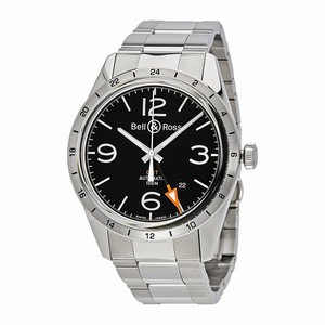 Bell & Ross Swiss automatic Dial color Black Watch # BR-123-GMT-24H-STEEL (Men Watch)