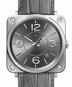 Bell & Ross Swiss automatic Dial color ruthenium Watch # BR-S-OFFICER-RUTHENIUM (Men Watch)