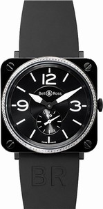 Bell & Ross Swiss quartz Dial color Black Watch # BRS-BLCE-DIAM/SCE (Men Watch)