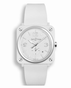 Bell & Ross White Battery Operated Quartz Watch # BRS-WH-CES/SRB (Men Watch)