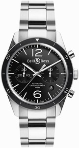 Bell & Ross BRV-126 Sport Automatic Chronograph Date Stainless Steel Watch # BRV-126-BL-BE_SST BR126-Sport-Steel (Men Watch)