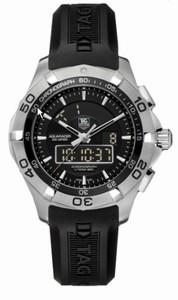 TAG Heuer Aquaracer Chronotimer Black Rubber Watch # CAF1010.FT8011 (Men Watch)