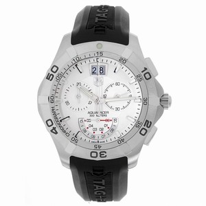 TAG Heuer Aquaracer Quartz Chronograph Grande Date Black Rubber Watch # CAF101B.FT8011 (Men Watch)