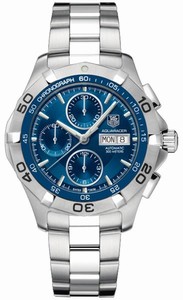 TAG Heuer Aquaracer Automatic Blue Dial Chronograph Day-Date Stainless Steel Watch # CAF2012.BA0815 (Men Watch)