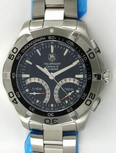 TAG Heuer Aquaracer Quartz Calibre S Blue Dial Chronograph Stainless Steel Watch # CAF7012.BA0815 (Men Watch)