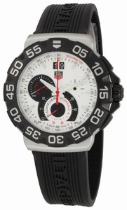 TAG Heuer Formula 1 Grande Date Chronograph White Dial Stainless Steel Case With Black Rubber Strap Watch #CAH1011.FT6026 (Men Watch)