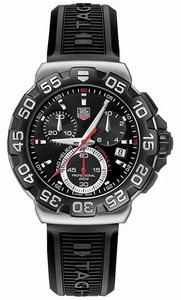 TAG Heuer Formula 1 Quartz Chronograph Date Black Rubber Watch # CAH1110.BT0714 (Men Watch)