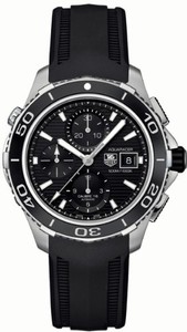 TAG Heuer Self Winding Automatic Calibre 16 Movement Brushed And Polished Stainless Steel Black Dial Black Rubber Strap Band Watch #CAK2110.FT8019 (Men Watch)