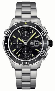 TAG Heuer Self Winding Automatic Calibre 16 Movement Brushed And Polished Stainless Steel Black Dial Brushed And Polished Stainless Steel Band Watch #CAK2111.BA0833 (Men Watch)