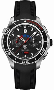 TAG Heuer Self Winding Automatic Calibre 72 Movement Brushed And Polished Stainless Steel Black Dial Black Rubber Strap Band Watch #CAK211B.FT8019 (Men Watch)
