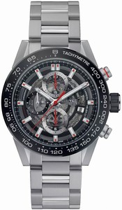 TAG Heuer Carrera Caliber Heuer 01 Skeleton Chronograph Stainless Steel Watch# CAR201V.BA0714 (Men Watch)