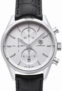 TAG Heuer Carrera Automatic Chronograph Black Leather Watch #CAR2111.FC6266 (Men Watch)