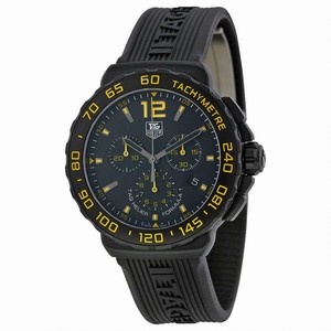 Tag Heuer Formula 1 Quartz Chronograph Black Dial Date Rubber Watch #CAU111E.FT6024 (Men Watch)