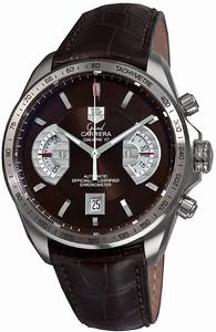 TAG Heuer Grand Carrera Calibre 17 RS Automatic Chronograph Brown Leather Watch #CAV511E.FC6231 (Men Watch)