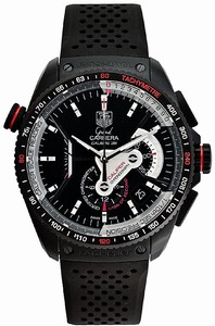 TAG Heuer Grand Carrera Calibre 36 RS Caliper Automatic Chronograph Black Rubber Watch #CAV5185.FT6020 (Men Watch)