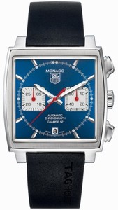 TAG Heuer Automatic Calibre 12 Brushed And Polished Stainless Steel Blue Chronograph Dial Black Rubber Band Watch #CAW2111.FT6005 (Men Watch)