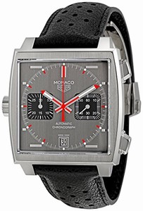 TAG Heuer Monaco Automatic Chronograph Date Black Leather Watch #CAW211B.FC6241 (Men Watch)