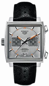 TAG Heuer Monoco Automatic Calibre 11 Chronograph Black Leather Strap Watch #CAW211C.FC6241 (Men Watch)