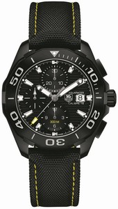 TAG Heuer Aquaracer Automatic Calibre 16 Chronograph Date Black Fabric Watch# CAY218A.FC6361 (Men Watch)