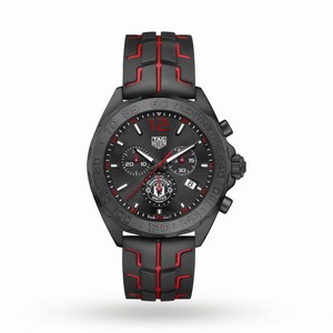 TAG Heuer Formula 1 Quartz Manchester United Special Edition Chronograph Black Rubber Watch# CAZ101J.FT8027 (Men Watch)