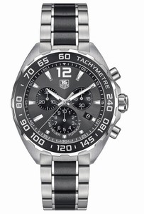 TAG Heuer Formula 1 Quartz Chronograph Date Stainless Steel and Black Ceramic Watch# CAZ1111.BA0878 (Men Watch)