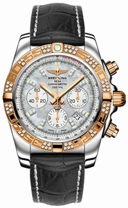 Breitling Swiss automatic Dial color white-mother-of-pearl-diamond Watch # CB0110AA/A698-743P (Men Watch)